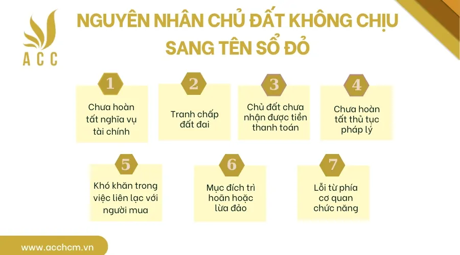 Nguyên nhân chủ đất không chịu sang tên sổ đỏ