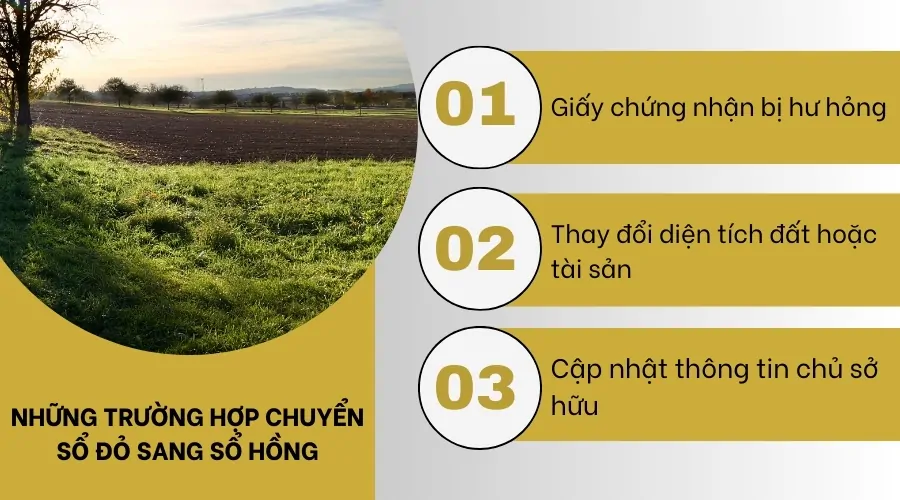 Những trường hợp chuyển sổ đỏ sang sổ hồng