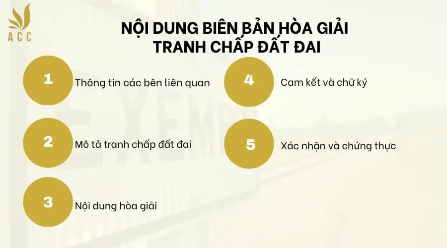 Nội dung biên bản hòa giải tranh chấp đất đai