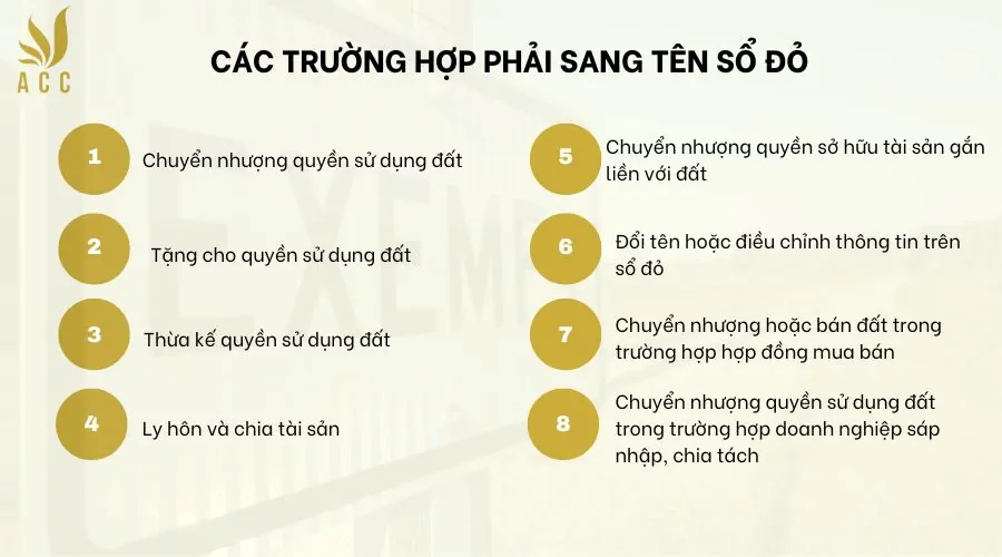 Các trường hợp phải sang tên sổ đỏ 