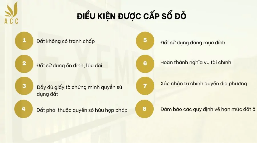 Điều kiện được cấp sổ đỏ