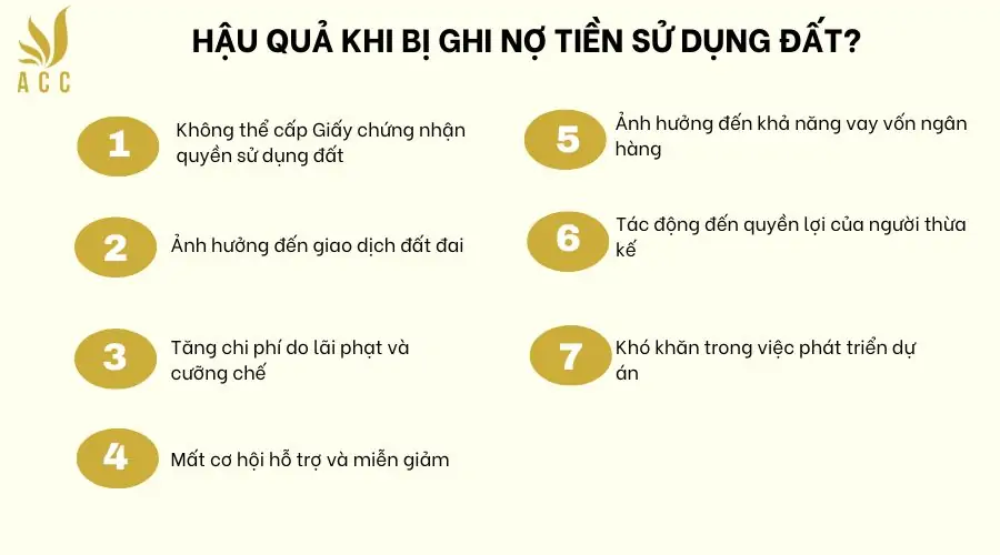 Hậu quả khi bị ghi nợ tiền sử dụng đất?