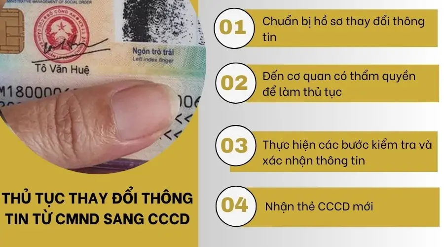 Thủ tục thay đổi thông tin từ CMND sang CCCD