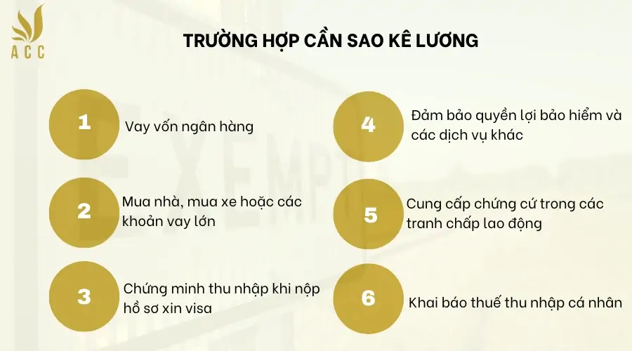 Trường hợp cần sao kê lương