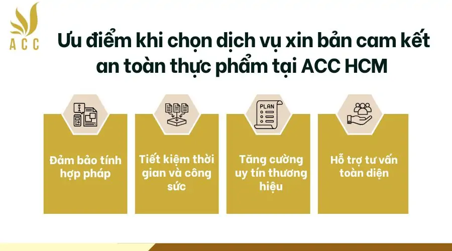 Ưu điểm khi chọn dịch vụ xin bản cam kết an toàn thực phẩm tại ACC HCM