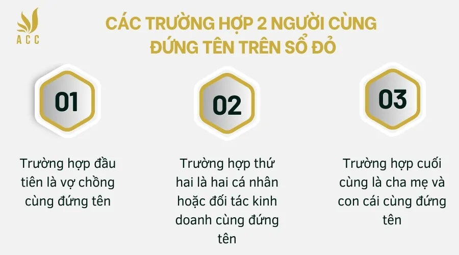 Các trường hợp 2 người cùng đứng tên trên sổ đỏ