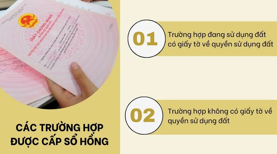 Các trường hợp được cấp sổ hồng