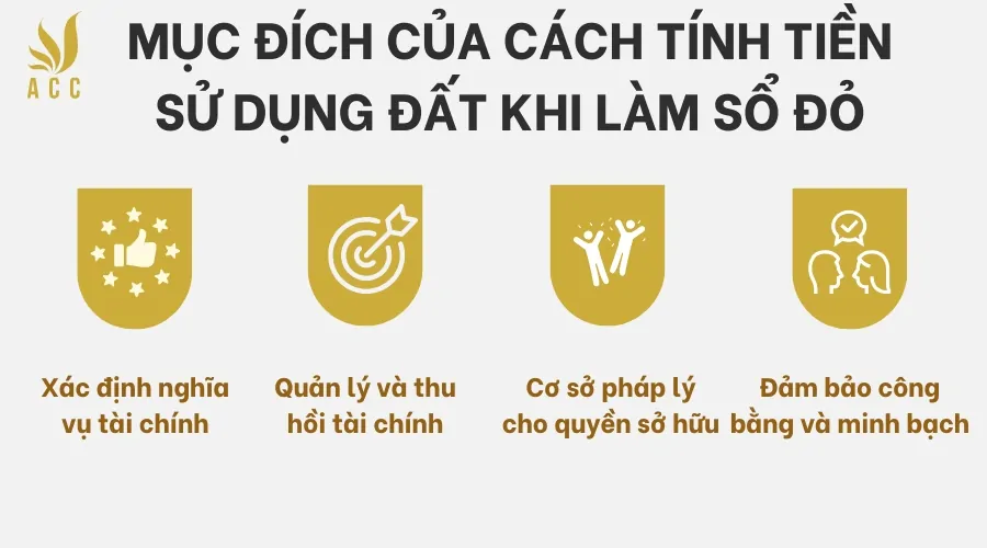 Mục đích của cách tính tiền sử dụng đất khi làm sổ đỏ