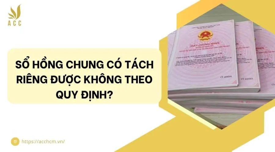 Sổ hồng chung có tách riêng được không theo quy định?