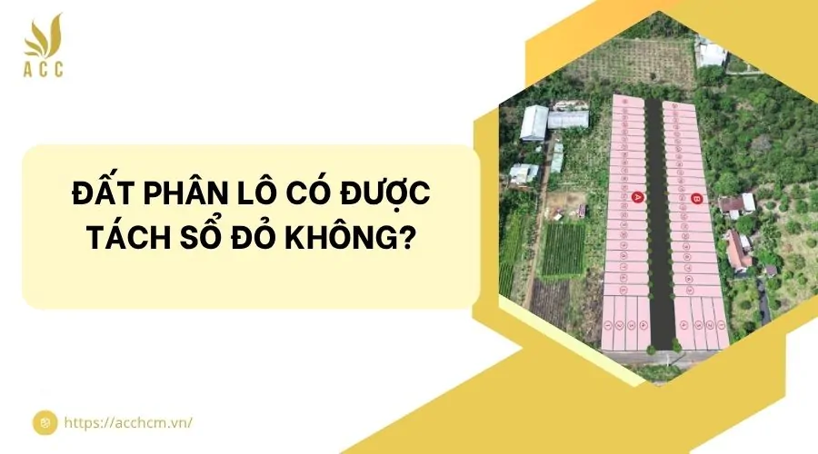 Đất phân lô có được tách sổ đỏ không?