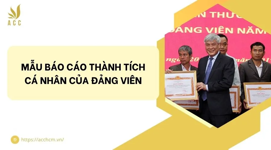 Mẫu b&aacute;o c&aacute;o th&agrave;nh t&iacute;ch c&aacute; nh&acirc;n của đảng vi&ecirc;n