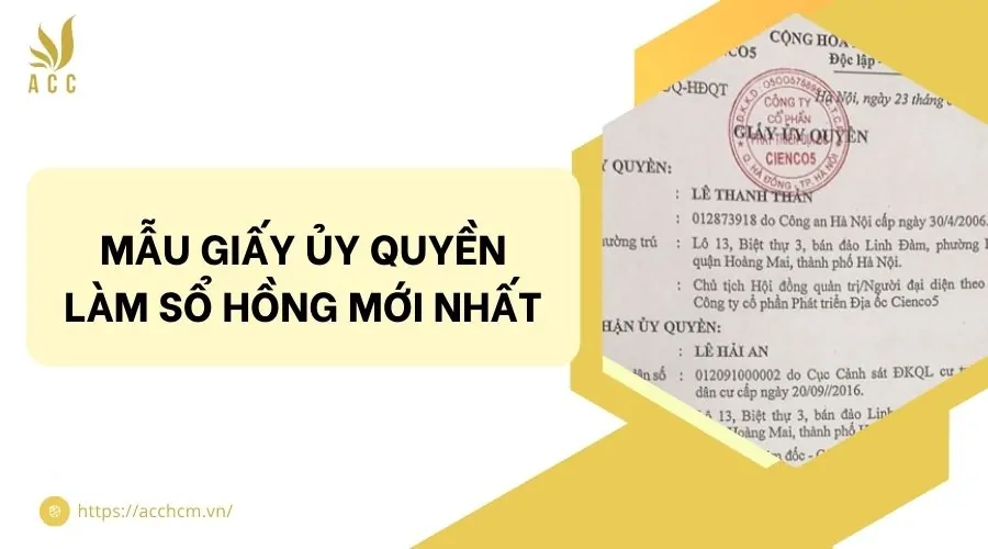 Mẫu giấy ủy quyền làm sổ hồng mới nhất