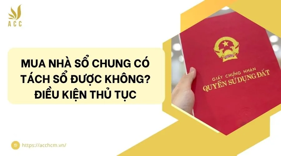 Mua nhà sổ chung có tách sổ được không? Điều kiện thủ tục