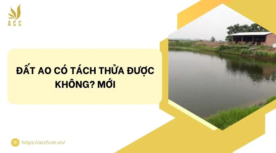 Đất ao có tách thửa được không? Mới