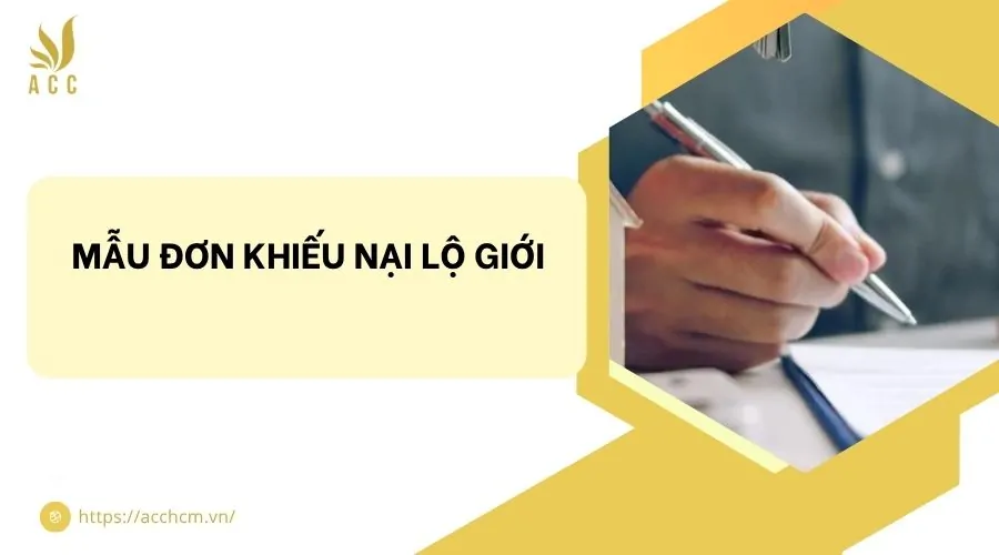 Mẫu đơn khiếu nại lộ giới