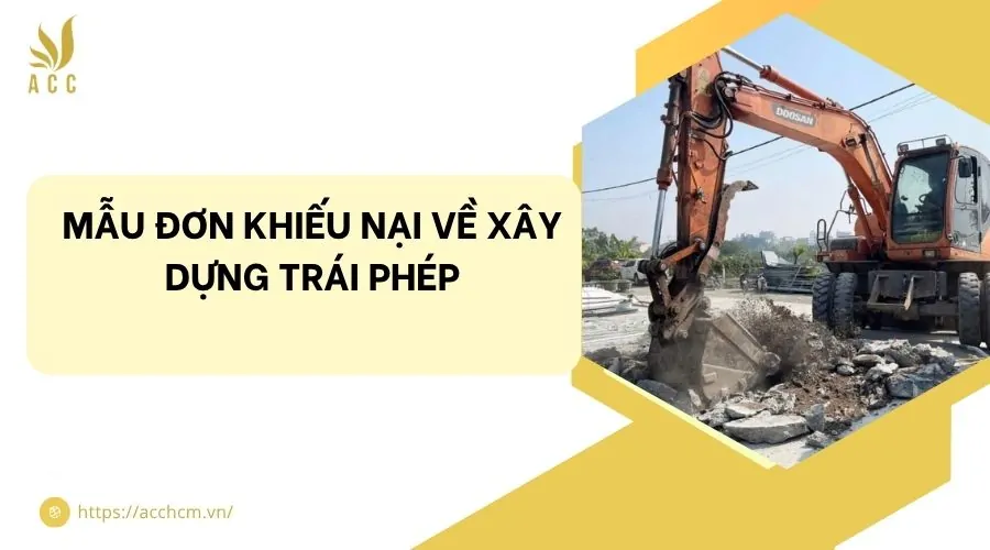 Mẫu đơn khiếu nại về xây dựng trái phép