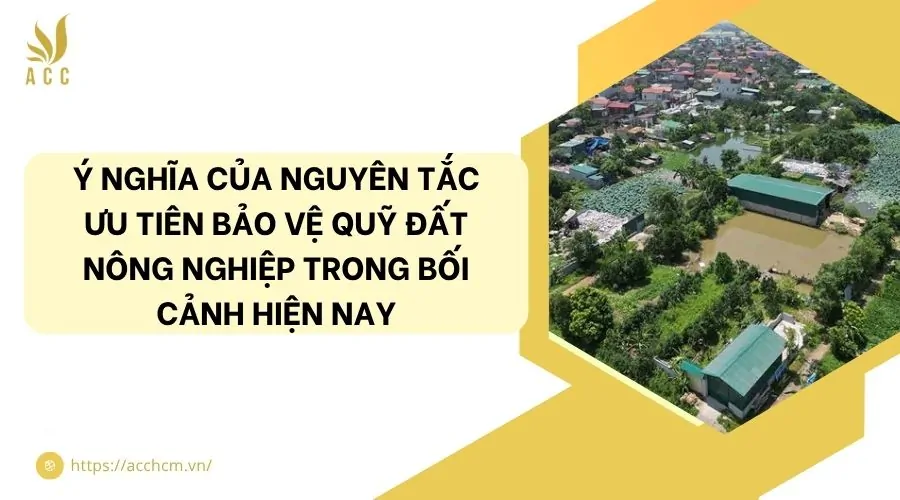 Ý nghĩa của nguyên tắc ưu tiên bảo vệ quỹ đất nông nghiệp trong bối cảnh hiện nay