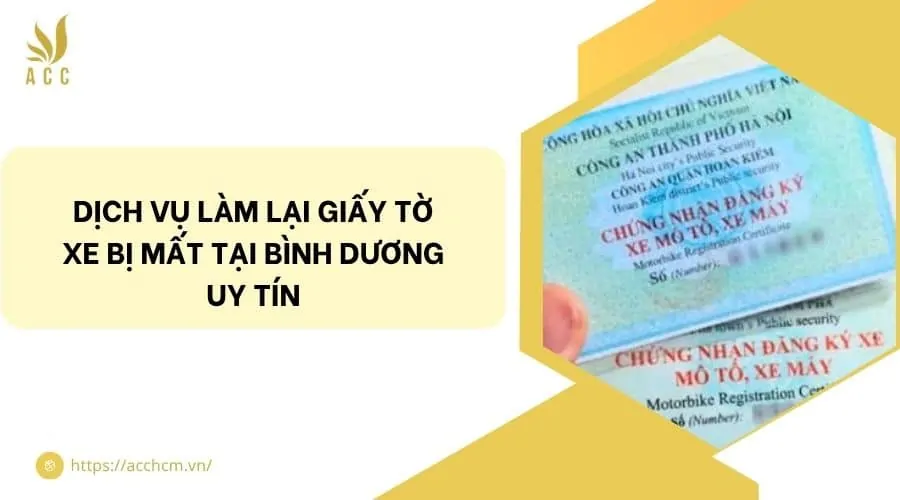 Dịch vụ làm lại giấy tờ xe bị mất tại Bình Dương uy tín