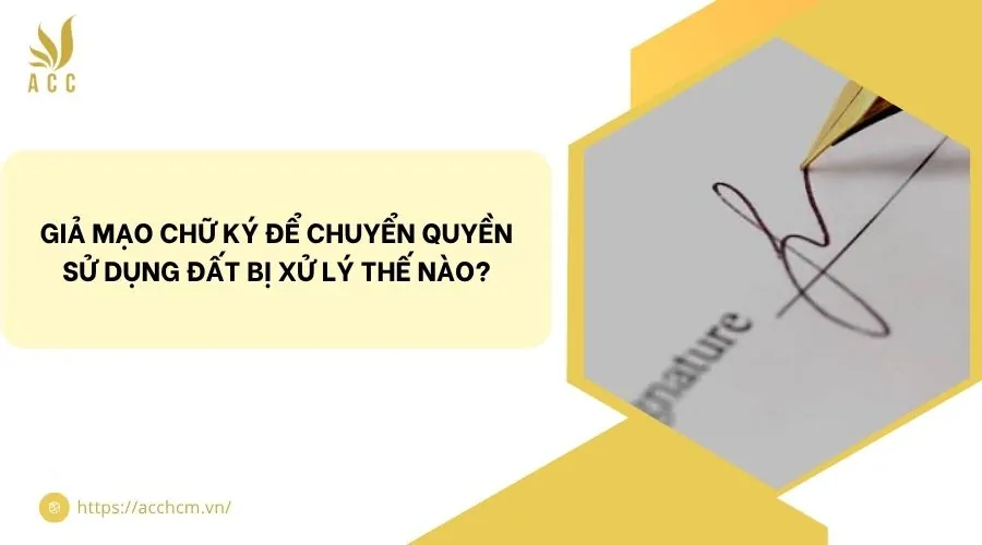 Giả mạo chữ ký để chuyển quyền sử dụng đất bị xử lý thế nào?