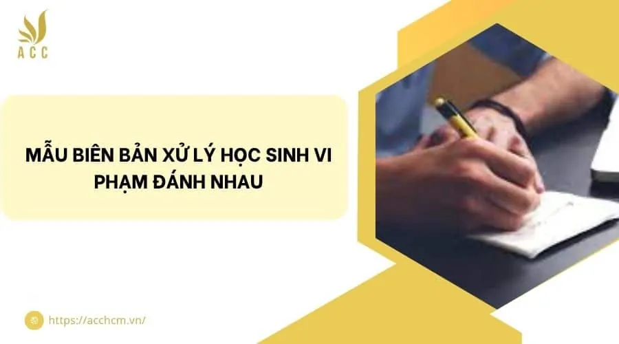 Mẫu biên bản xử lý học sinh vi phạm đánh nhau