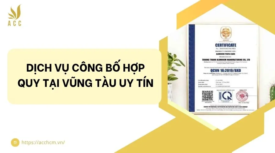 Dịch vụ công bố hợp quy tại Vũng Tàu uy tín